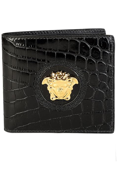 versace collection genuine leather wallet|Versace wallet medusa.